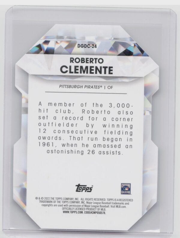 2022 Topps Roberto Clemente #DGDC-24 Pirates Diamond Greats Die Cuts - Image 3