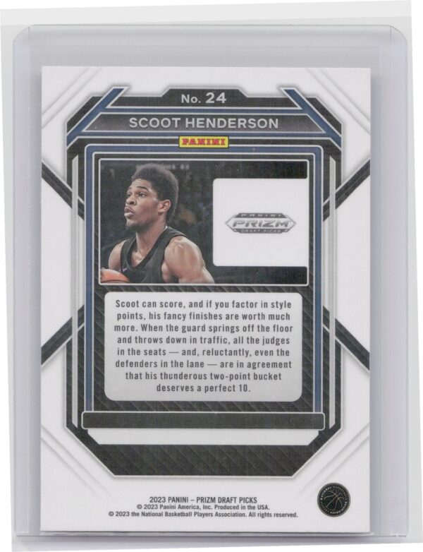 2023-24 Panini Prizm Draft Picks Scoot Henderson Rookie #24 - Image 3