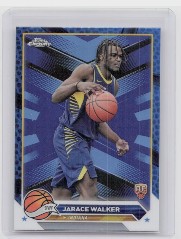 2023-24 Topps Chrome Jarace Walker Blue Basketball Refractors 151 Pacers
