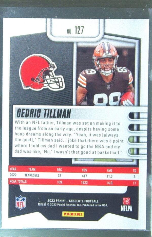 2023 Absolute Cedric Tillman Retail RC #127 Browns - Image 3