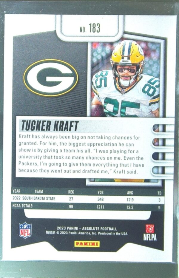2023 Absolute Tucker Kraft Retail RC #183 Packers - Image 3