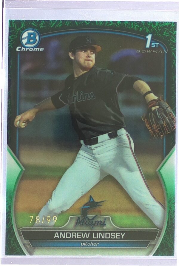 2023 Bowman Draft Andrew Lindsey /99 #BDC-18 Chrome Green Grass Refractor
