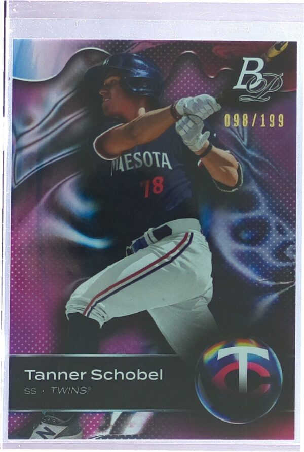 2023 Bowman Platinum Tanner Schobel /199 #TOP-2 Top Prospects Pink Ice Foil