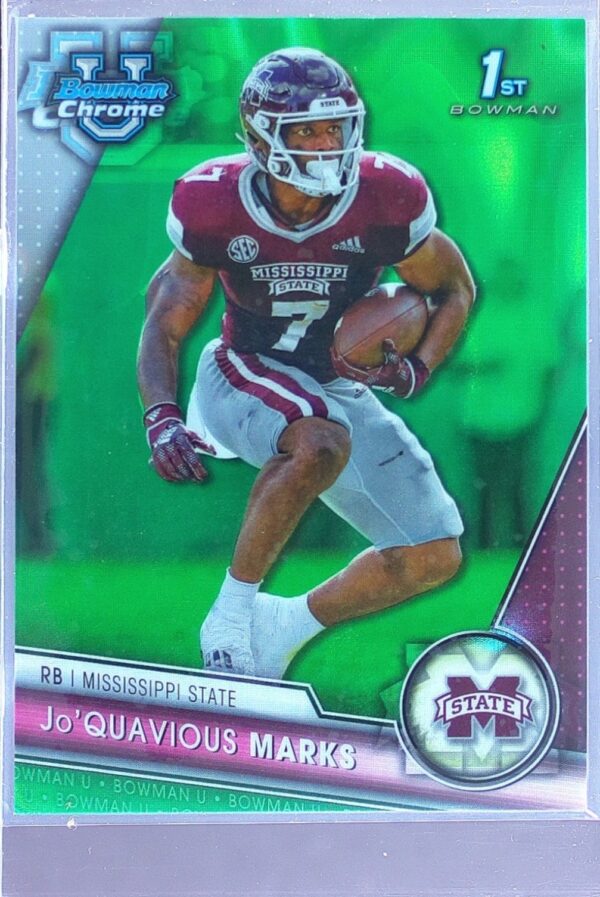 2023 Bowman University Chrome Jo'Quavious Marks Green Refractor /99 RC #189