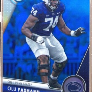 2023 Bowman University Chrome Olu Fashanu Blue Refractor /199 #122 Lions
