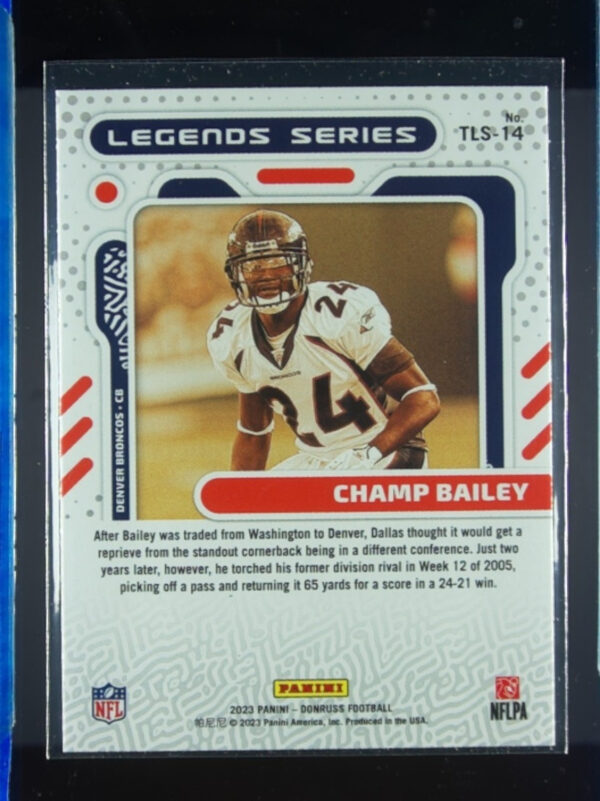 2023 Donruss Champ Bailey #TLS-14 Broncos The Legends Series - Image 3