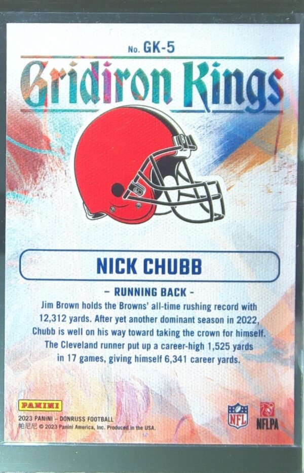 2023 Donruss Nick Chubb #GK-5 Browns Gridiron Kings - Image 3