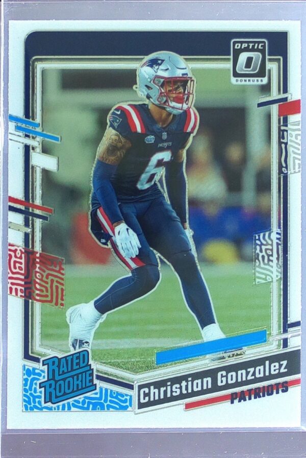 2023 Donruss Optic Christian Gonzalez RC #274 Patriots