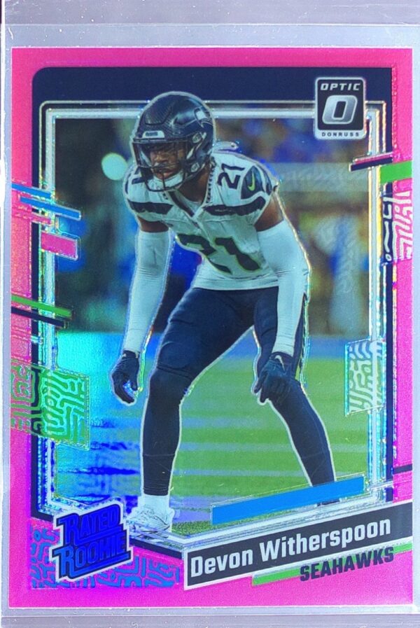 2023 Donruss Optic Devon Witherspoon Pink RC #292 Seahawks