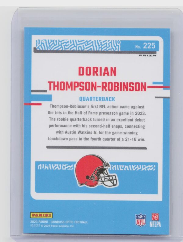 2023 Donruss Optic Dorian Thompson-Robinson Green Velocity #225 Browns - Image 3