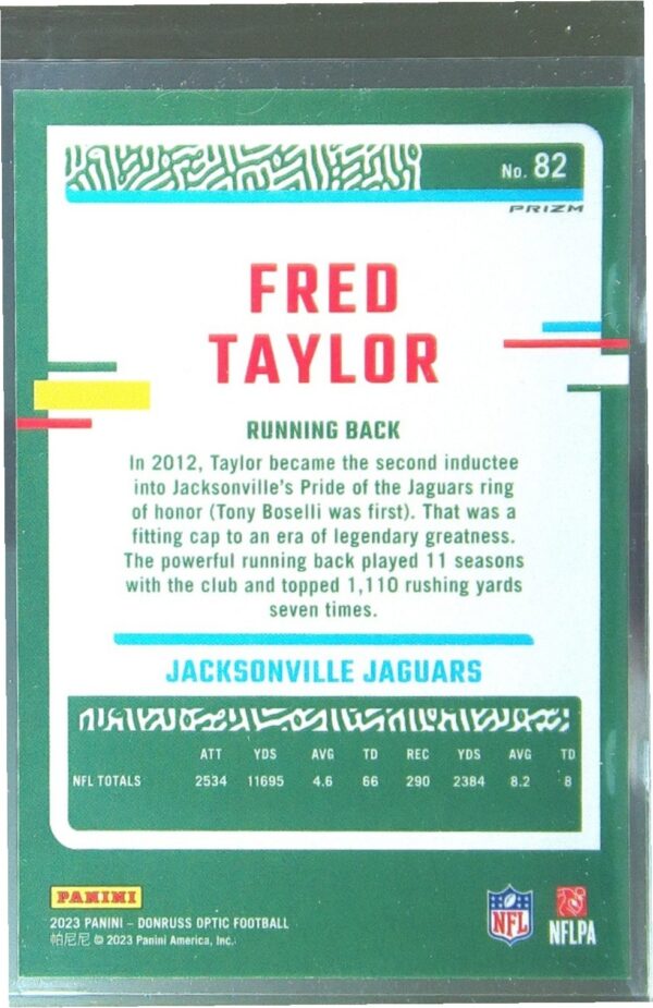 2023 Donruss Optic Fred Taylor Holo #82 Jaguars - Image 3
