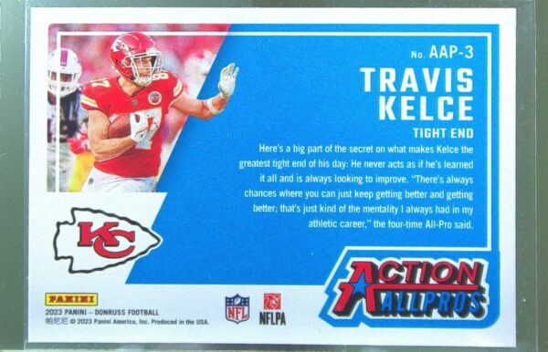 2023 Donruss Travis Kelce #AAP-3 Chiefs Action All Pros - Image 3