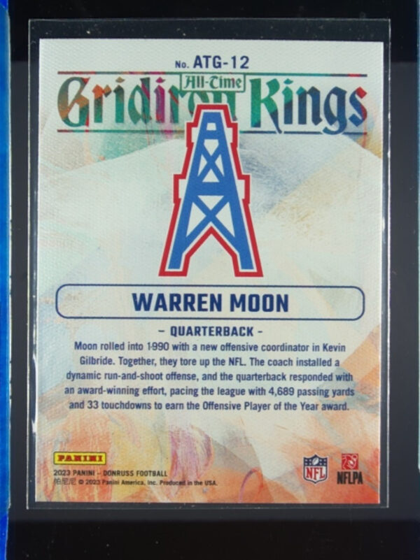 2023 Donruss Warren Moon #ATG-12 Oilers All Time Gridiron Kings - Image 3