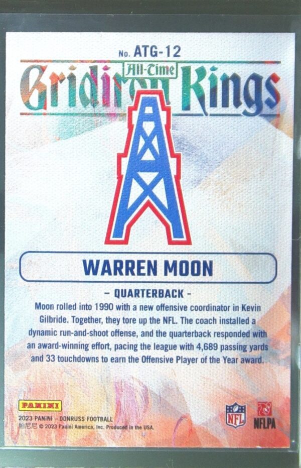 2023 Donruss Warren Moon #ATG-12 Oilers All Time Gridiron Kings - Image 3