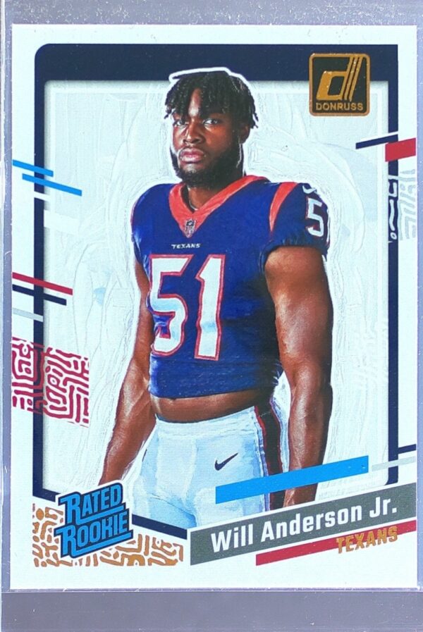 2023 Donruss Will Anderson Jr. RC #1 Texans Rated Rookie Portrait