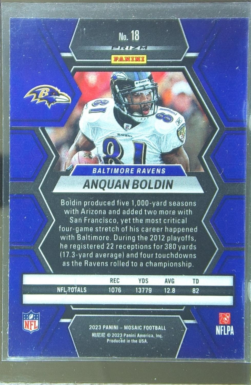 2023 Mosaic Anquan Boldin Silver #18 Ravens - Image 3