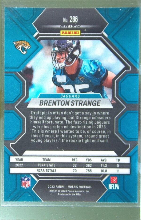 2023 Mosaic Brenton Strange Reactive Blue Mosaic RC #286 Jaguars - Image 3