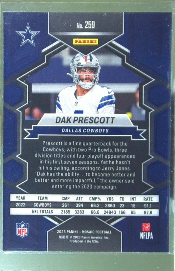 2023 Mosaic Dak Prescott #259 Cowboys - Image 3