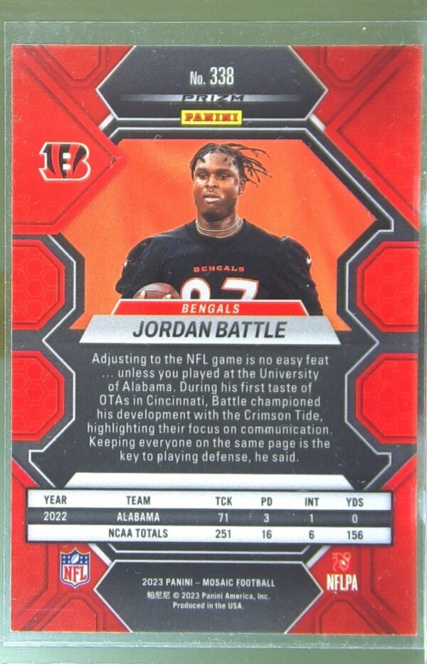 2023 Mosaic Jordan Battle Silver #338 Bengals - Image 3