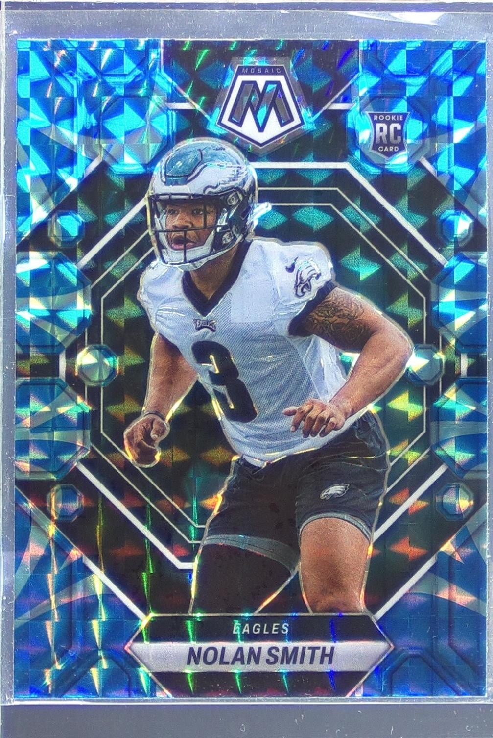 2023 Mosaic Nolan Smith Reactive Blue Mosaic RC #353 Eagles