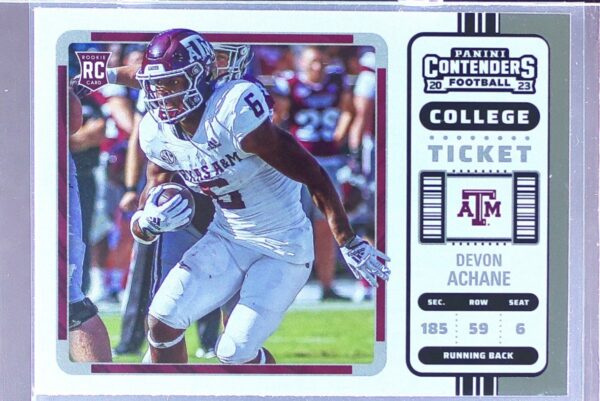 2023 Panini Chronicles Draft Picks Devon Achane #11 Aggies Contenders College