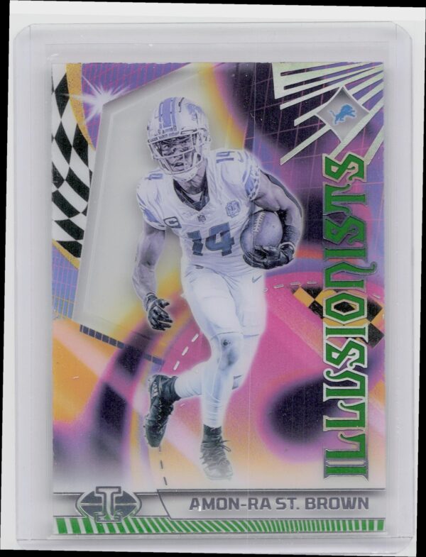 2023 Panini Illusions Amon-Ra St. Brown #1 Lions Illusionists Emerald