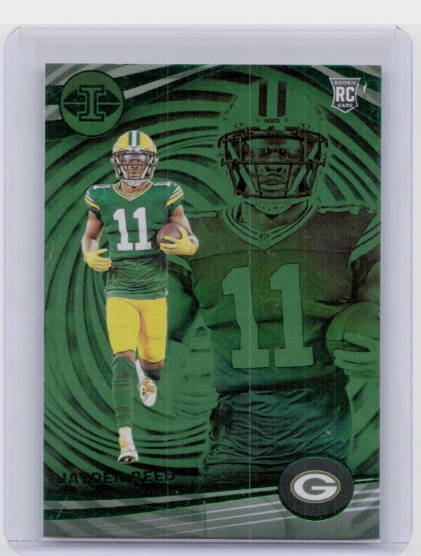 2023 Panini Illusions Jayden Reed Emerald Trophy Collection RC #41 Packers