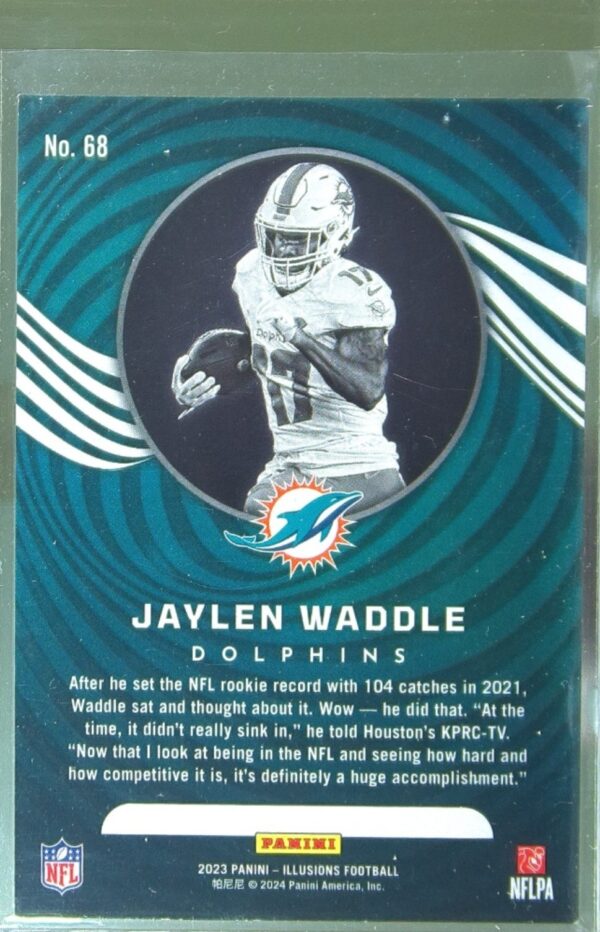 2023 Panini Illusions Jaylen Waddle RC #68 Dolphins - Image 3