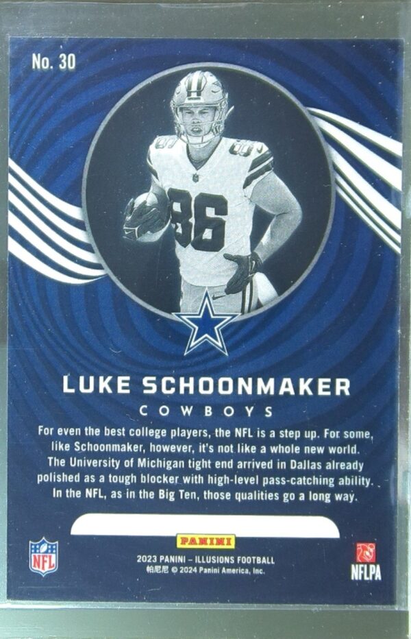 2023 Panini Illusions Luke Schoonmaker Emerald Trophy Collection RC #30 Cowboys - Image 3