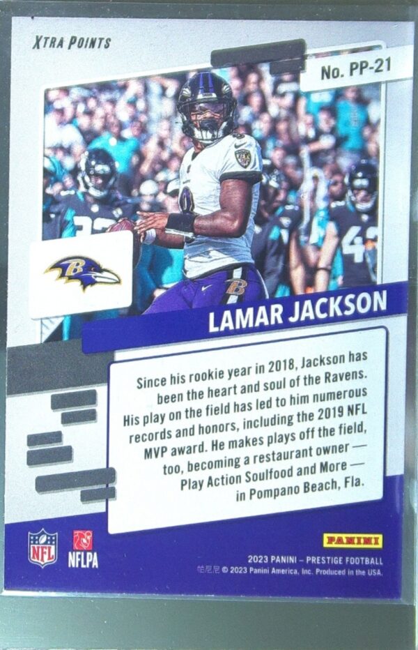 2023 Panini Prestige Lamar Jackson #PP-21 Ravens Prestigious Pros - Image 3