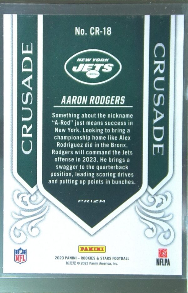2023 Panini Rookies & Stars Aaron Rodgers #CR-18 Jets Crusade Silver - Image 3