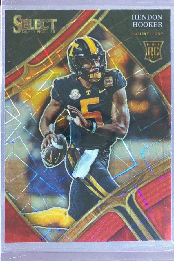 2023 Panini Select Draft Picks Hendon Hooker Red Lazer Prizm RC #115 Volunteers