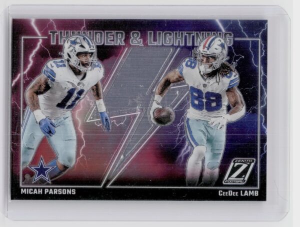 2023 Panini Zenith CeeDee Lamb / Micah Parsons #7 Cowboys Thunder and Lightning