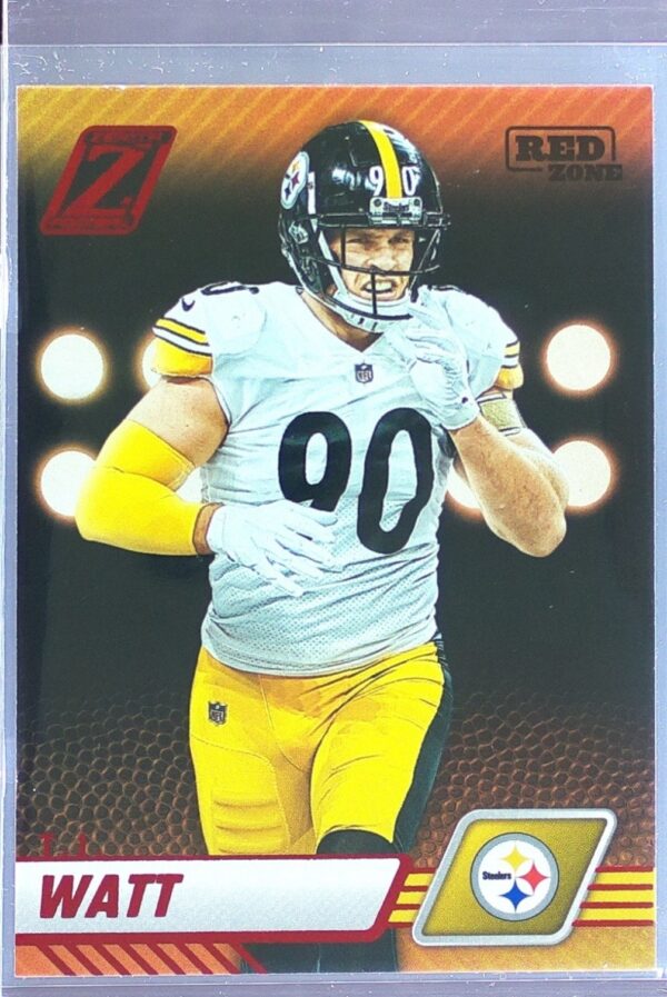 2023 Panini Zenith T.J. Watt Red Zone #87 Steelers