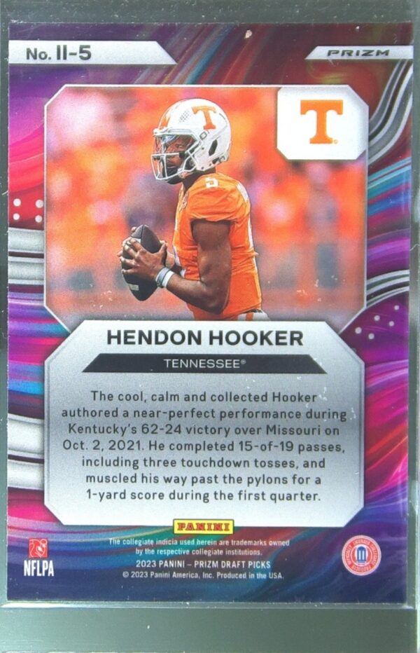 2023 Prizm Draft Picks Hendon Hooker RC #II-5 Volunteers Instant Impact Gold Ice - Image 3