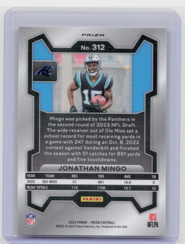 2023 Prizm Jonathan Mingo Disco #312 Panthers - Image 3