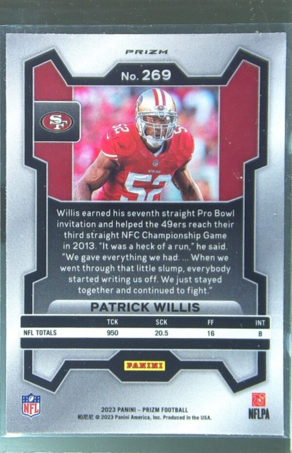 2023 Prizm Patrick Willis Neon Green Pulsar #269 49ers - Image 3