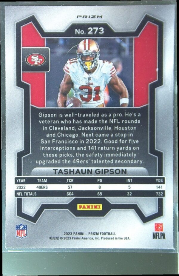 2023 Prizm Tashaun Gipson Green #273 49ers - Image 3