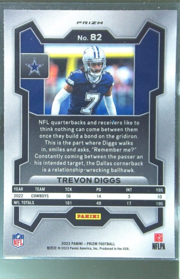 2023 Prizm Trevon Diggs Orange Lazer #82 Cowboys - Image 3