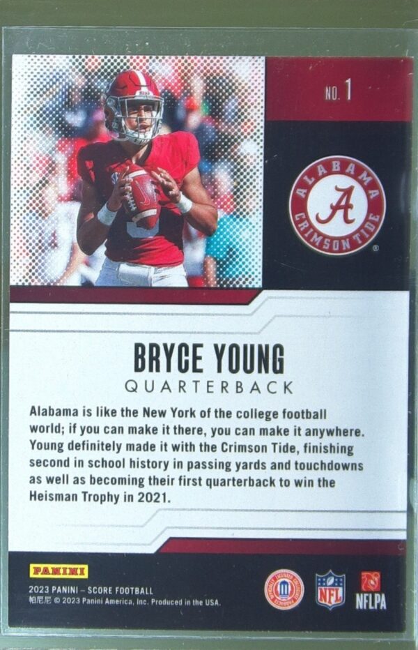 2023 Score Bryce Young RC #1 Tide Protential - Image 3