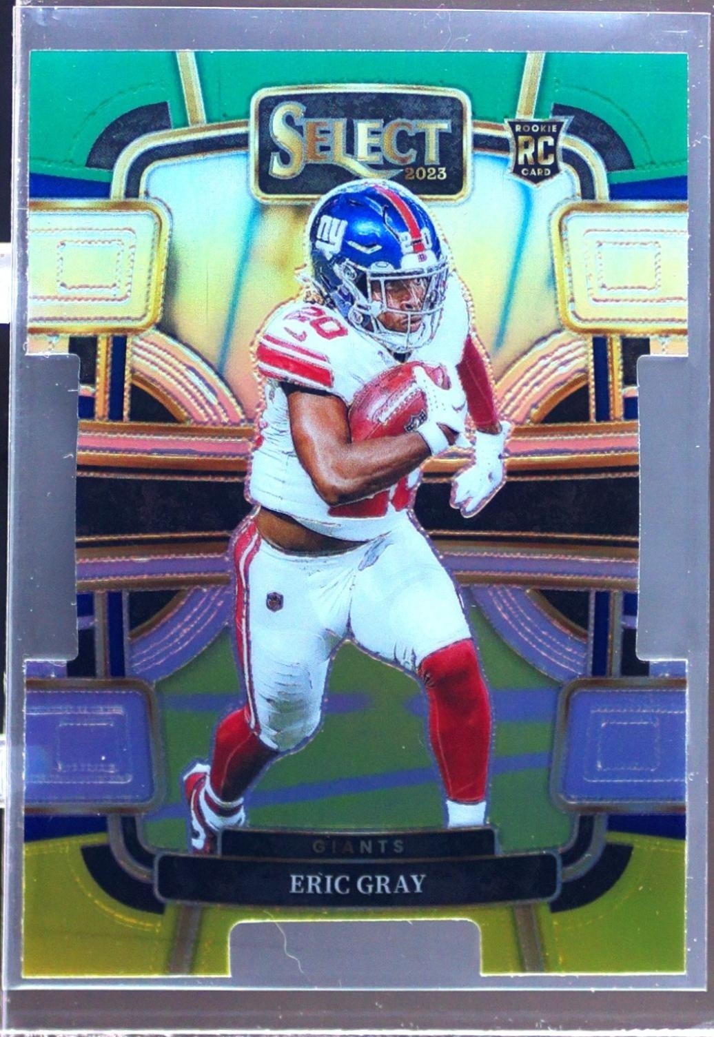 2023 Select Eric Gray Green and Yellow Prizms Die Cuts RC #74 Giants