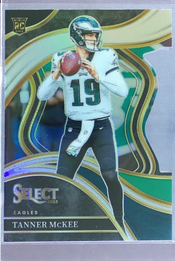2023 Select Tanner McKee Silver Prizms Die Cuts RC #218 Eagles