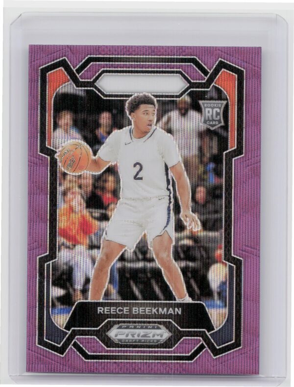 2024-25 Panini Prizm Draft Picks Reece Beekman Prizms Purple Wave RC #83 Cavs
