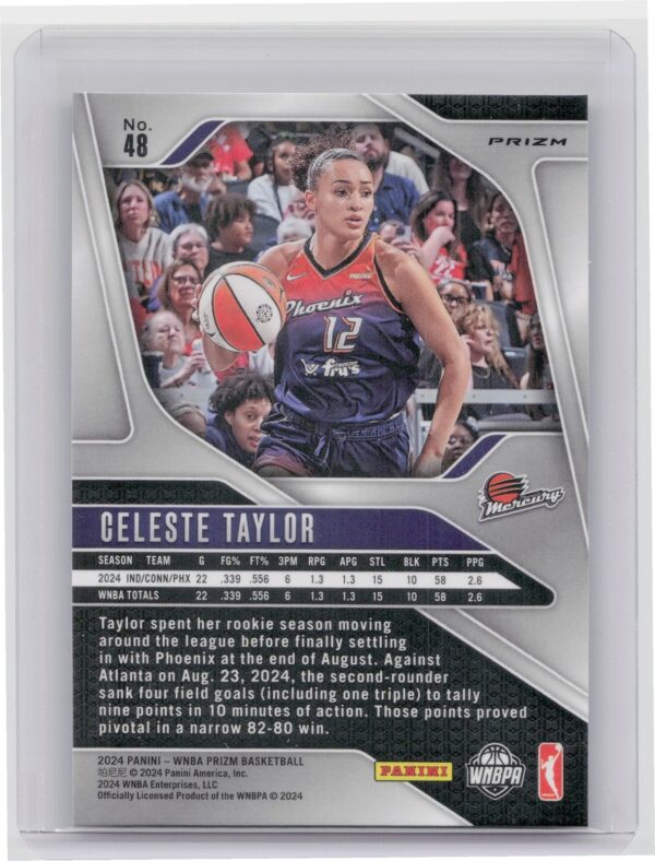 2024-25 Panini Prizm WNBA Celeste Taylor Ice Prizms RC #48 Mercury - Image 3