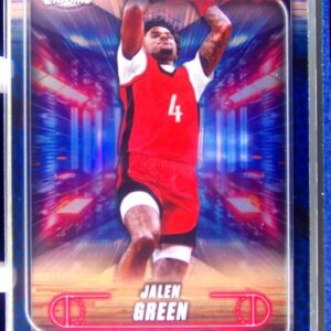 2024-25 Topps Chrome Jalen Green Blue Basketball Refractor #199 Rockets