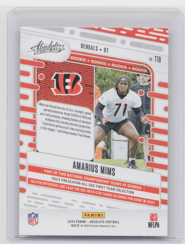 2024 Absolute Amarius Mims RC 118 Bengals - Image 3