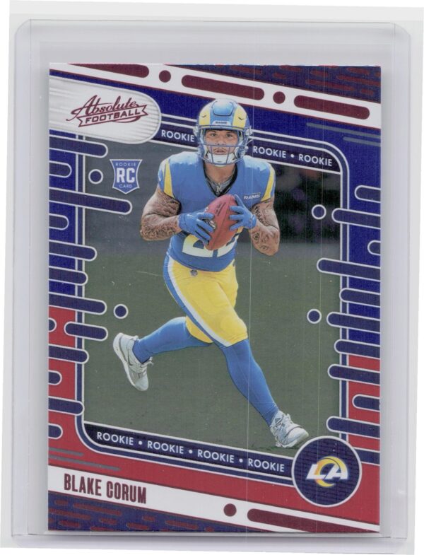 2024 Absolute Blake Corum Red and Blue RC 168 Rams