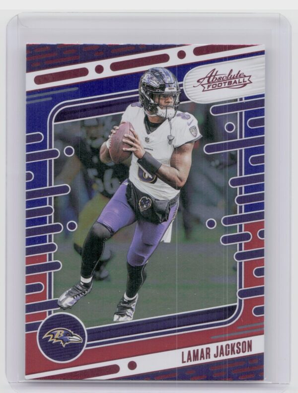 2024 Absolute Lamar Jackson Red and Blue RC 9 Ravens