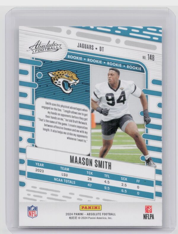 2024 Absolute Maason Smith Red and Blue RC 148 Jaguars - Image 3