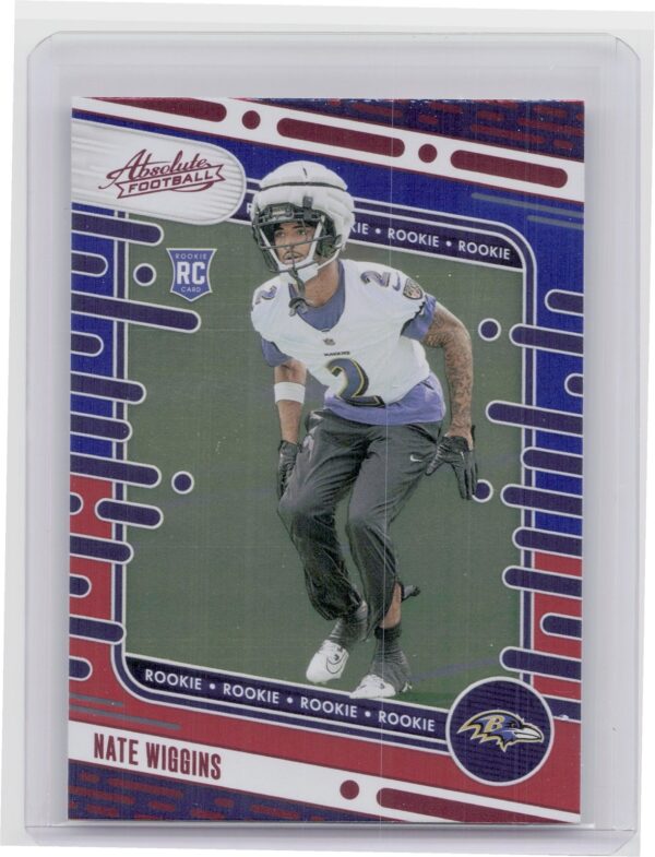 2024 Absolute Nate Wiggins Red and Blue RC #130 Ravens